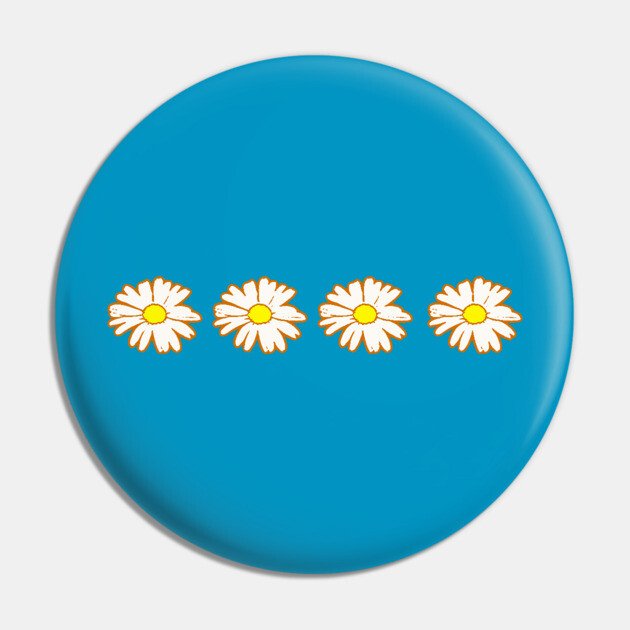 Groovy Daisy Row – Retro Floral Pin by DonWillisJrArt
