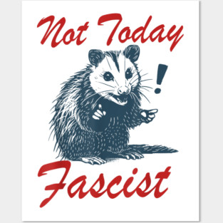 Not Today Fascist Funny Possum Meme Posters and Art