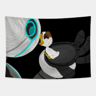 the wild robot roz and baby brightbill (painted) Tapestry