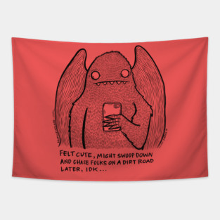 Felt Cute Mothman Tapestry