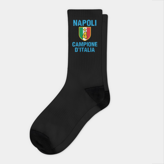 Napoli Campione D'Italia 2025 Celebrativa Quarti Campioni 4 scudetto Celebration Socks by Tshirtiz