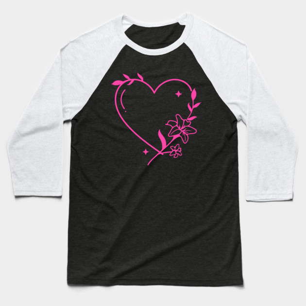valentine heart Baseball T-Shirt by Pixel Threads 