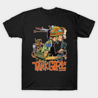 Tank Girl Comic Style Art with Retro Military Vibe T-Shirt
