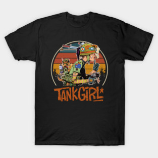 Tank Girl Comic Art with Retro Military Style and Punk Edge T-Shirt