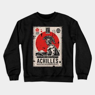 Achilles Warrior Greek Mythology Vintage Poster Crewneck Sweatshirt