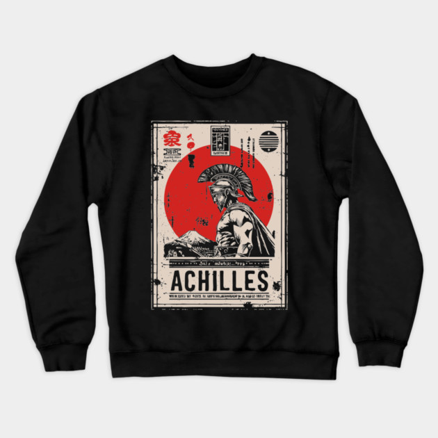 Achilles Warrior Greek Mythology Vintage Poster Crewneck Sweatshirt by TuncGK