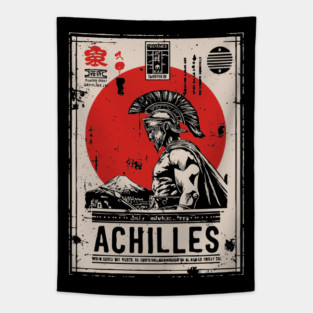 Achilles Warrior Greek Mythology Vintage Poster Tapestry