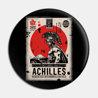Achilles Warrior Greek Mythology Vintage Poster Pin