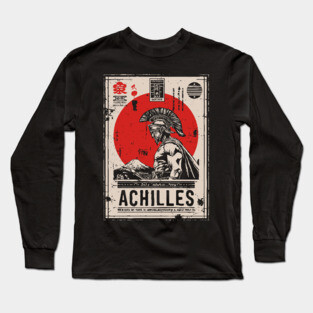 Achilles Warrior Greek Mythology Vintage Poster Long Sleeve T-Shirt