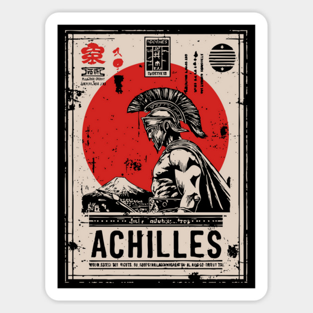 Achilles Warrior Greek Mythology Vintage Poster Magnet by TuncGK