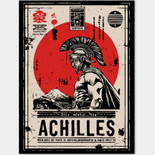 Achilles Warrior Greek Mythology Vintage Poster Posters and Art