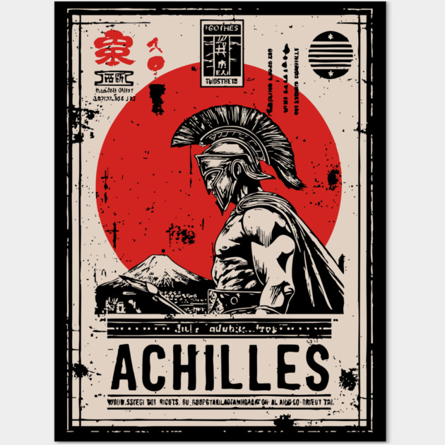 Achilles Warrior Greek Mythology Vintage Poster Wall Art by TuncGK