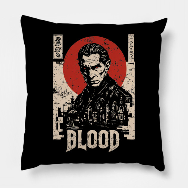 Vampire Hunter Gothic Horror Retro Japan Poster Pillow by TuncGK
