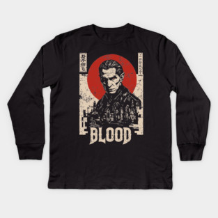 Vampire Hunter Gothic Horror Retro Japan Poster Kids Long Sleeve T-Shirt
