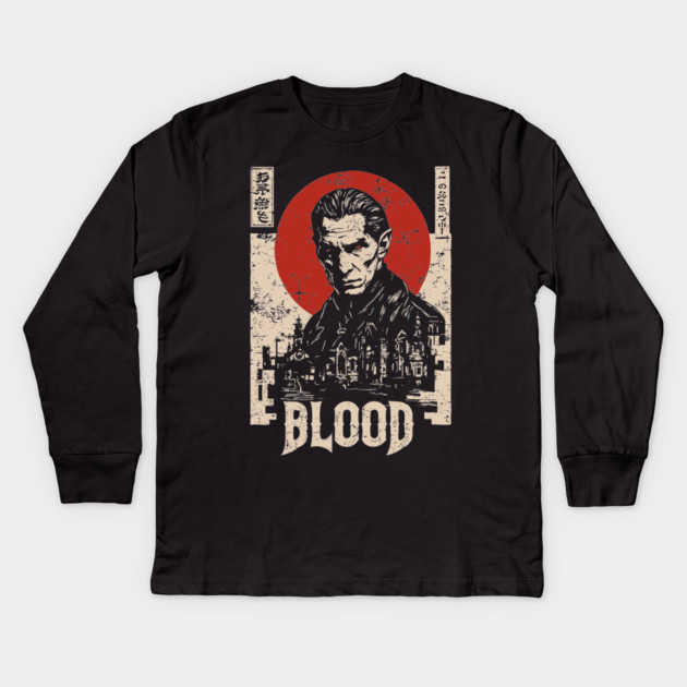 Vampire Hunter Gothic Horror Retro Japan Poster Kids Long Sleeve T-Shirt by TuncGK