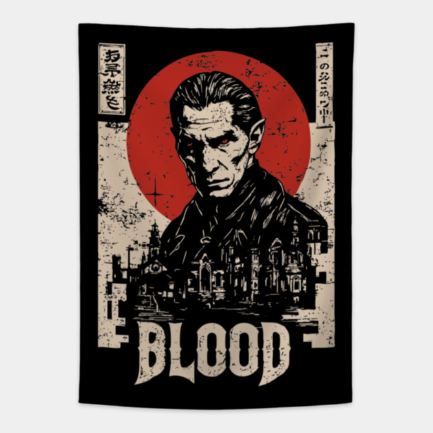 Vampire Hunter Gothic Horror Retro Japan Poster Tapestry by TuncGK