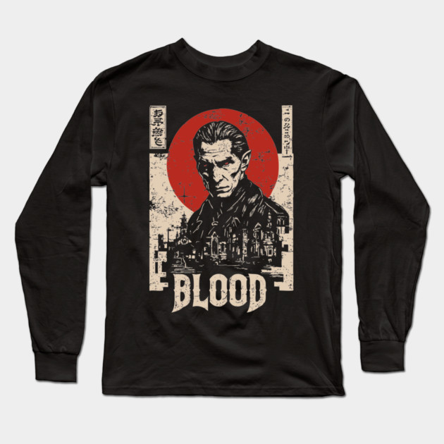 Vampire Hunter Gothic Horror Retro Japan Poster Long Sleeve T-Shirt by TuncGK