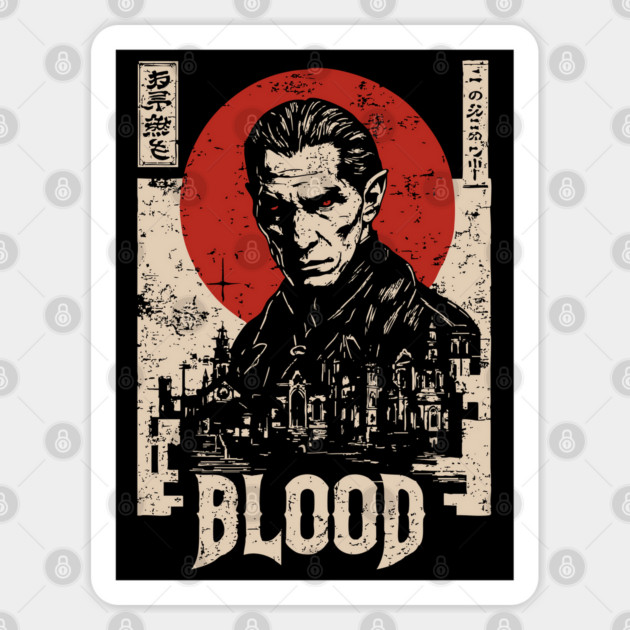 Vampire Hunter Gothic Horror Retro Japan Poster Sticker by TuncGK