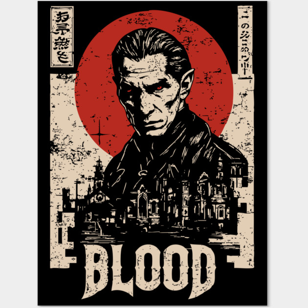 Vampire Hunter Gothic Horror Retro Japan Poster Wall Art by TuncGK