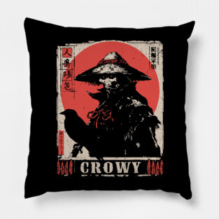 Creepy Scarecrow Raven Horror Retro Japan Poster Pillow