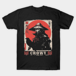 Creepy Scarecrow Raven Horror Retro Japan Poster T-Shirt