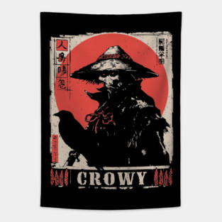 Creepy Scarecrow Raven Horror Retro Japan Poster Tapestry
