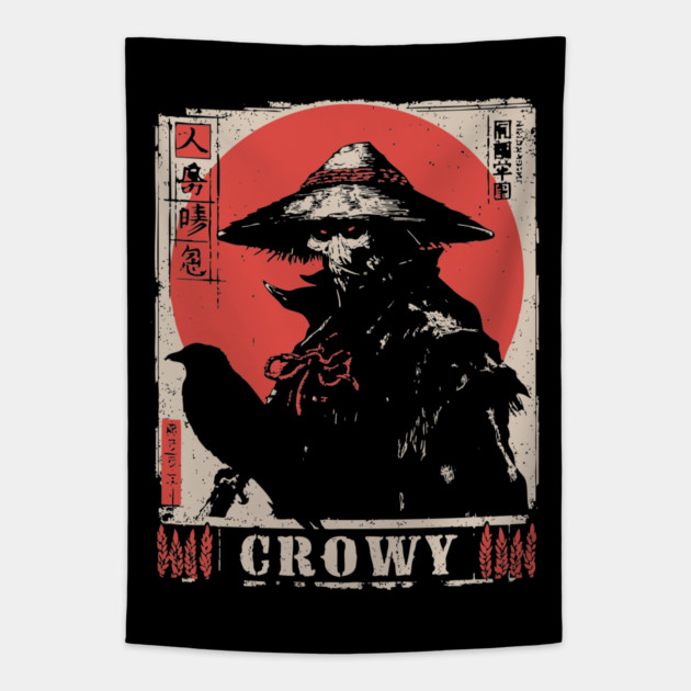 Creepy Scarecrow Raven Horror Retro Japan Poster Tapestry by TuncGK