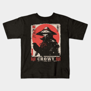 Creepy Scarecrow Raven Horror Retro Japan Poster Kids T-Shirt