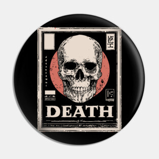 Death Skull Vintage Japan Style Poster Art Pin