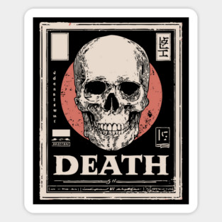 Death Skull Vintage Japan Style Poster Art Sticker