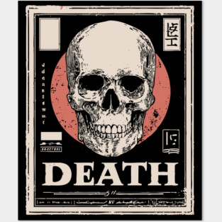 Death Skull Vintage Japan Style Poster Art Posters and Art