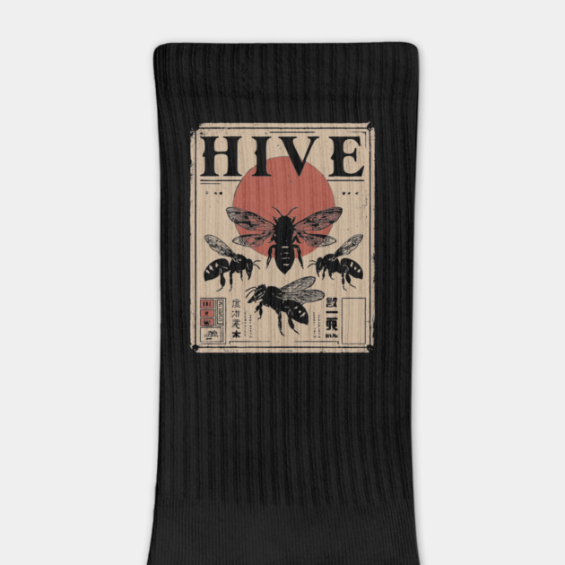 Bee Hive Invasion Retro Japanese Insect Poster by TuncGK