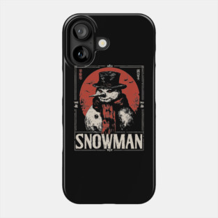 Creepy Snowman Winter Horror Retro Japanese Poster Phone Case