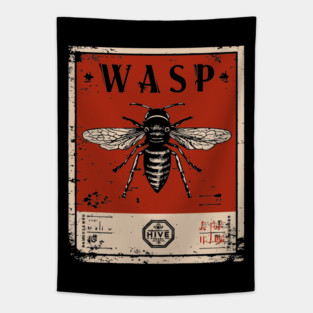 Killer Wasp Insect Horror Retro Japanese Poster Tapestry