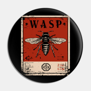 Killer Wasp Insect Horror Retro Japanese Poster Pin