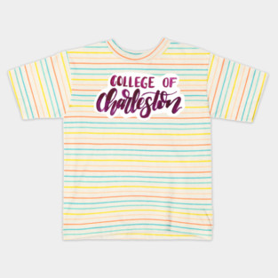 C of C – Watercolor College of Charleston Hand-Lettered Art Kids T-Shirt