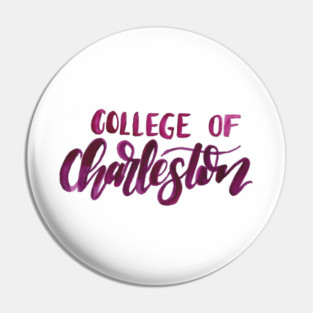 C of C – Watercolor College of Charleston Hand-Lettered Art Pin