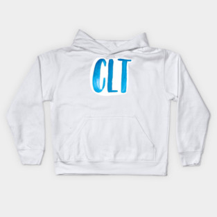 C L T – Watercolor Charlotte Monogram Art Print Kids Hoodie
