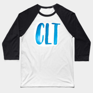 C L T – Watercolor Charlotte Monogram Art Print Baseball T-Shirt