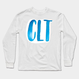 C L T – Watercolor Charlotte Monogram Art Print Long Sleeve T-Shirt