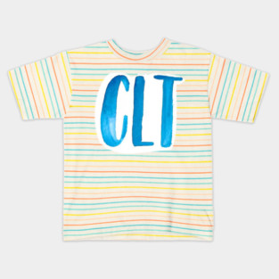 C L T – Watercolor Charlotte Monogram Art Print Kids T-Shirt