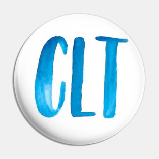 C L T – Watercolor Charlotte Monogram Art Print Pin