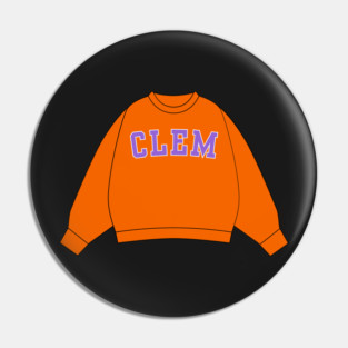 Clem Sweatshirt Sticker - Orange and Purple Pin