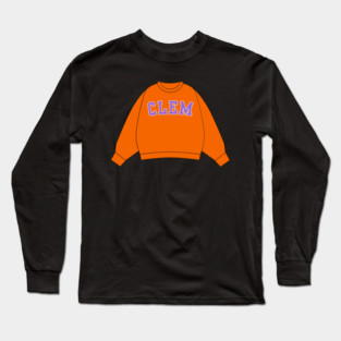 Clem Sweatshirt Sticker - Orange and Purple Long Sleeve T-Shirt
