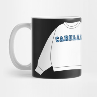 Carolina White Sweatshirt Sticker Mug