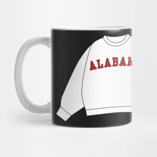 Alabama White Sweatshirt Sticker Mug
