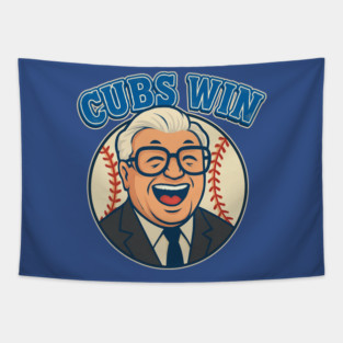 Cubs Win! Vintage Baseball Fan Art Tapestry