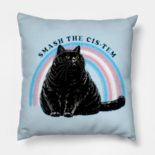 Smash The Cis-tem Cat Pillow