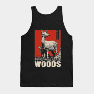 Vintage Deer and Baby in Forest Woods T-Shirt Tank Top