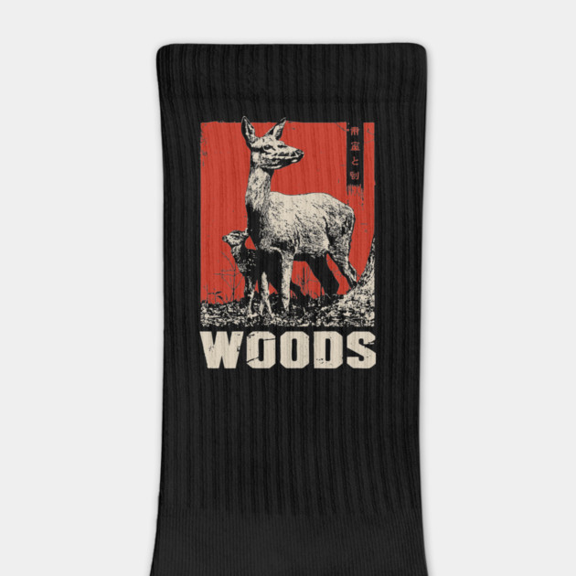 Vintage Deer and Baby in Forest Woods T-Shirt by TuncGK